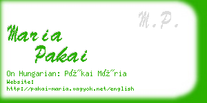 maria pakai business card